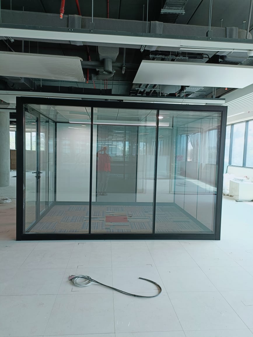 Sliding Doors installation by Shree Chamunda Aluminium